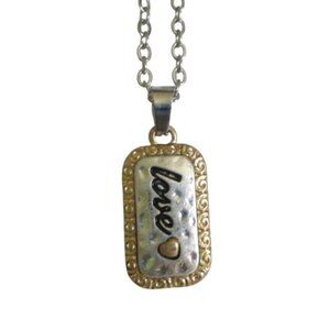 Engraved "Love" Pendant Necklace With 18" Stainless Chain Romantic Gift Jewelry